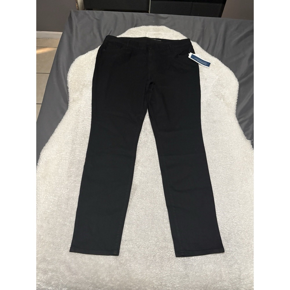 New Old Navy Super Skinny Mid Rise Black Chino Pants Size 18 Long Stretch